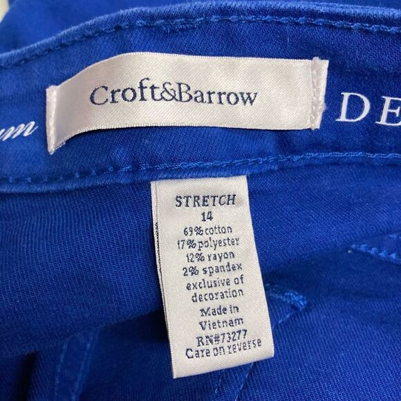 CROFT & BARROW Premium Denim‎ Blue Woman’s Bermuda Shorts Size 14 - Picture 4 of 9
